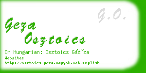 geza osztoics business card